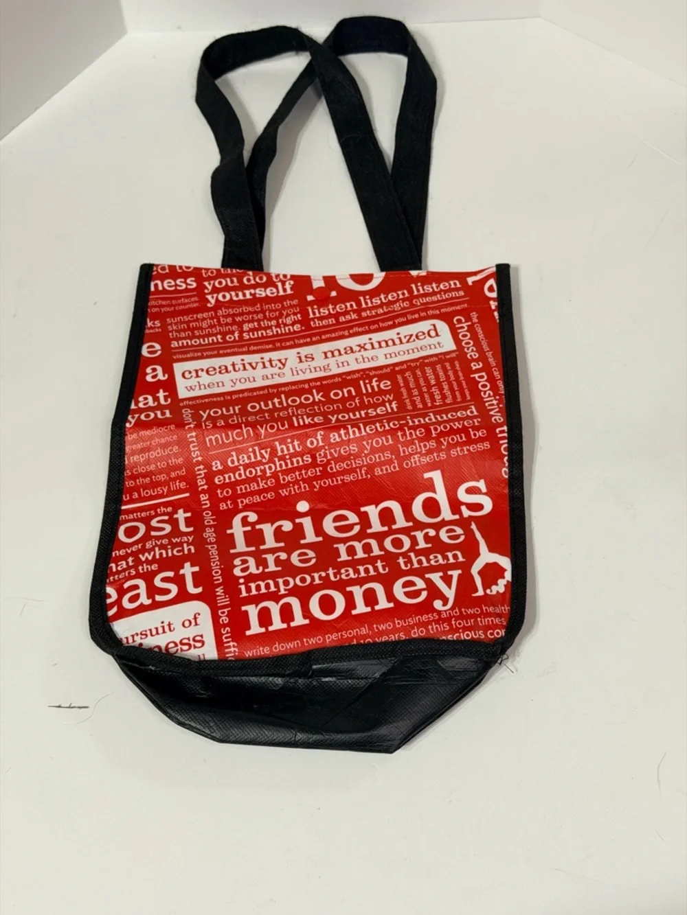 lululemon athletica Red and Black Text-Print Tote‎